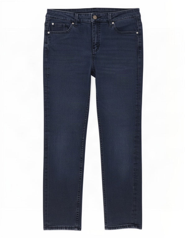 Marks & Spencer Womens Cropped Jeans UK 14 Large W30 L25 Navy Blue Bomuld