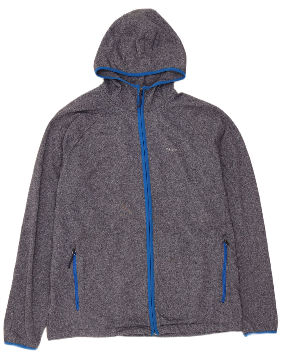 COLUMBIA Hættetrøje med lynlås til mænd XL Marineblå Flecked Polyester
