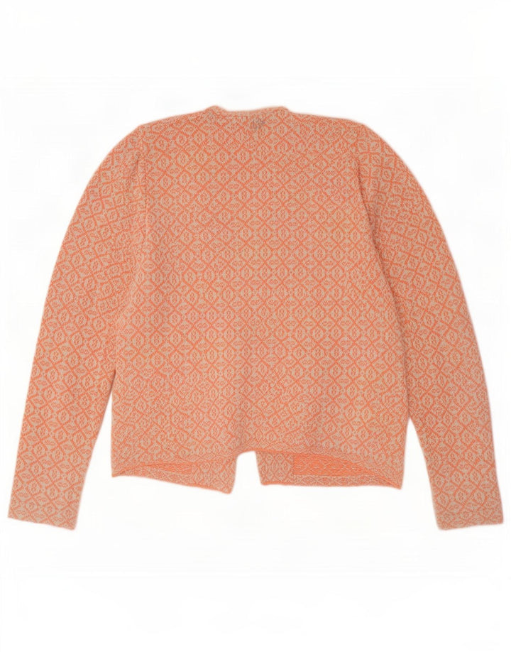 Odd Molly Dame Oversized Cardigan Sweater Størrelse 2 Medium Orange Geometrisk