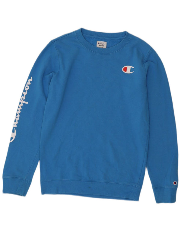 Champion Boys Grafisk Sweatshirt Jumper 15-16 år 2XL Blå Bomuld