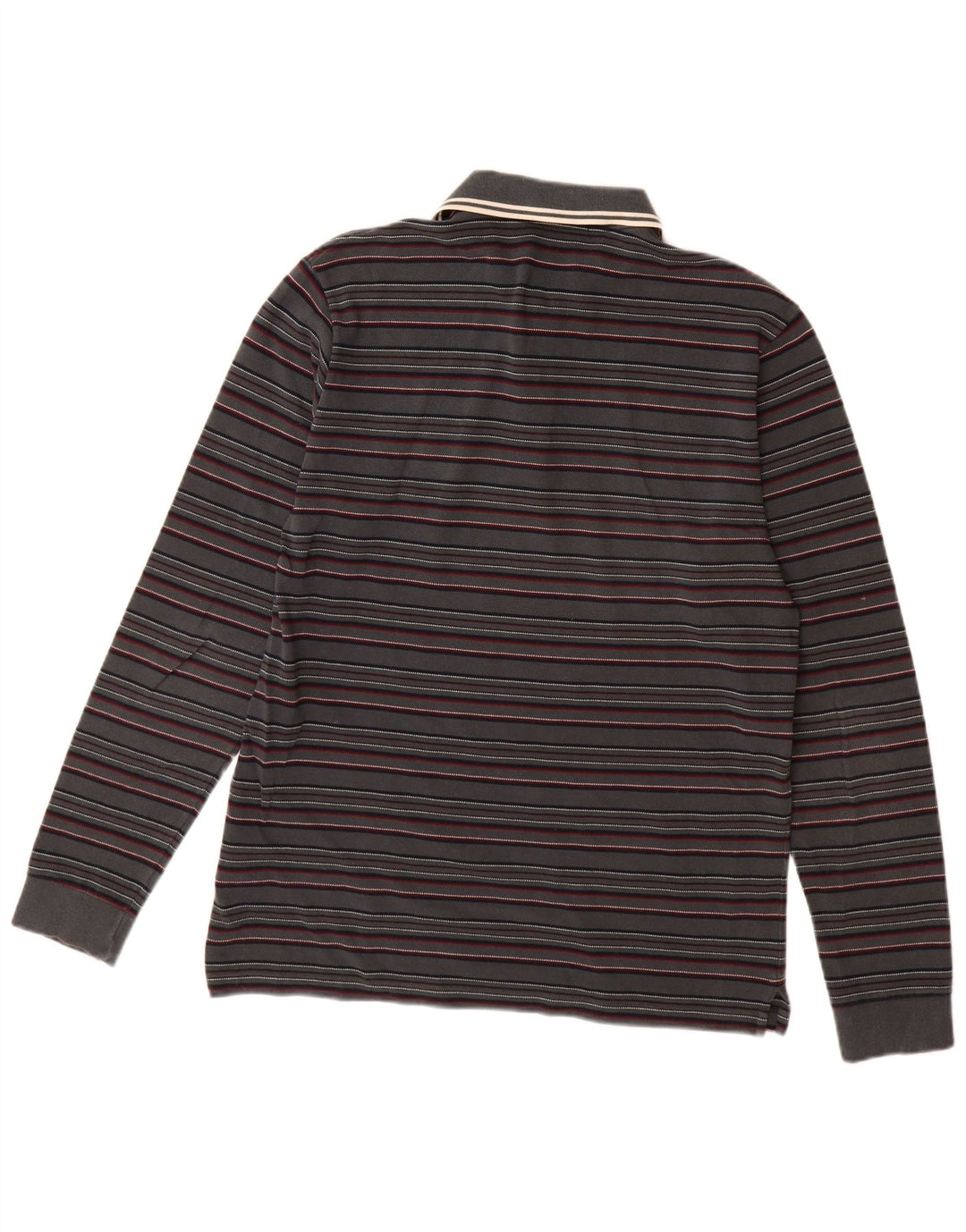 FRED PERRY Langærmet poloshirt til mænd mellem grå stribet bomuld