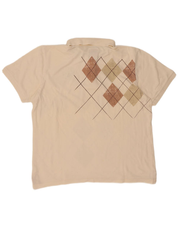 Kenvelo herre poloshirt 2XL Beige Argyle/Diamond Bomuld