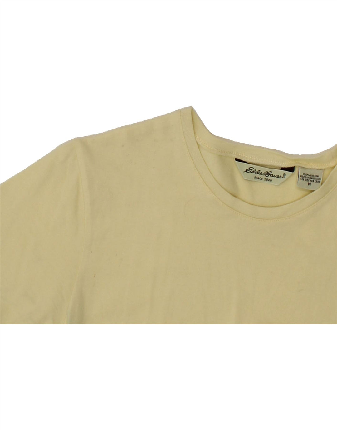 EDDIE BAUER Womens T-Shirt Top UK 12 Medium Yellow Cotton Vintage Eddie Bauer and Second-Hand Eddie Bauer from Messina Hembry 