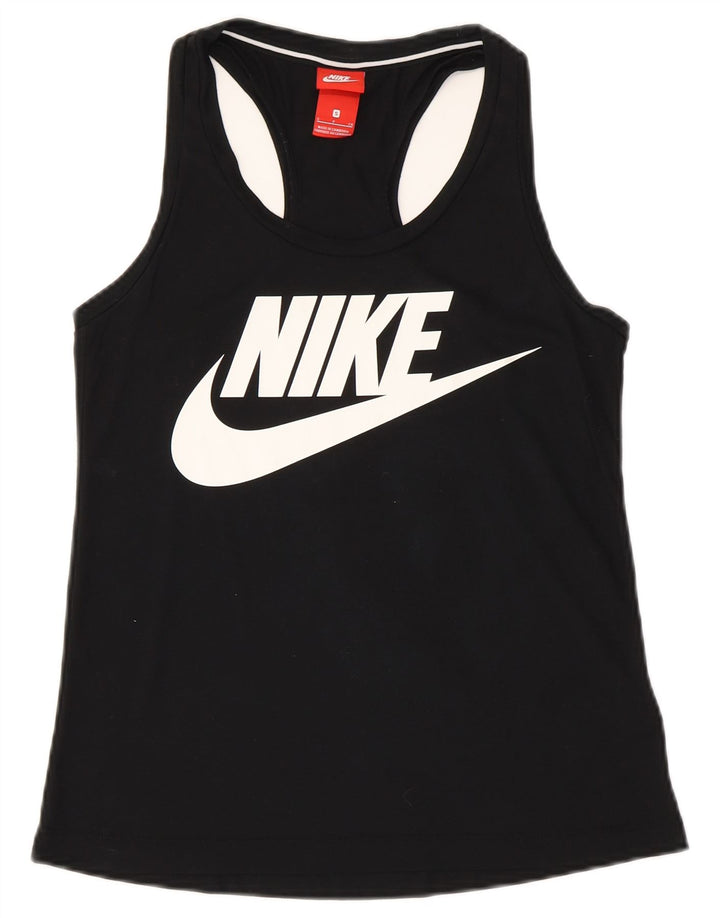 Nike Dame Grafisk Vest Top UK 10 Small Black Polyester