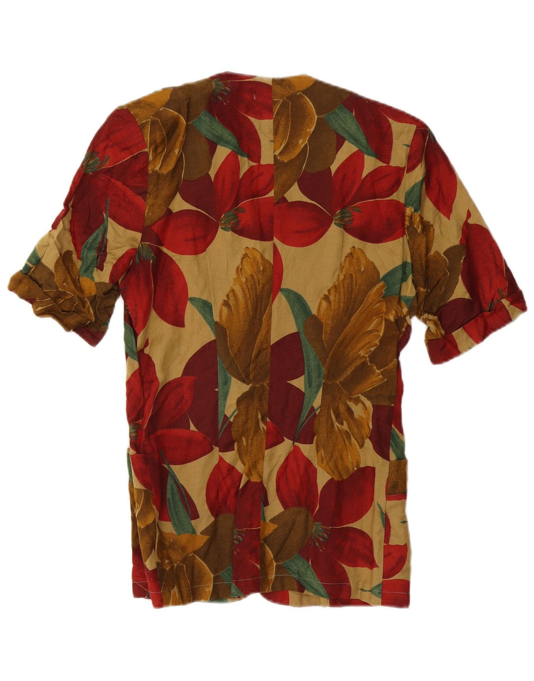 Vintage Dame Kortærmet Blazer Jacket UK 12 Medium Multicolored Tropic