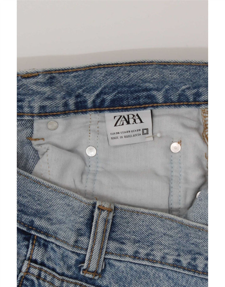 Zara Dame Straight Jeans EU 36 XS W29 L25 Blå
