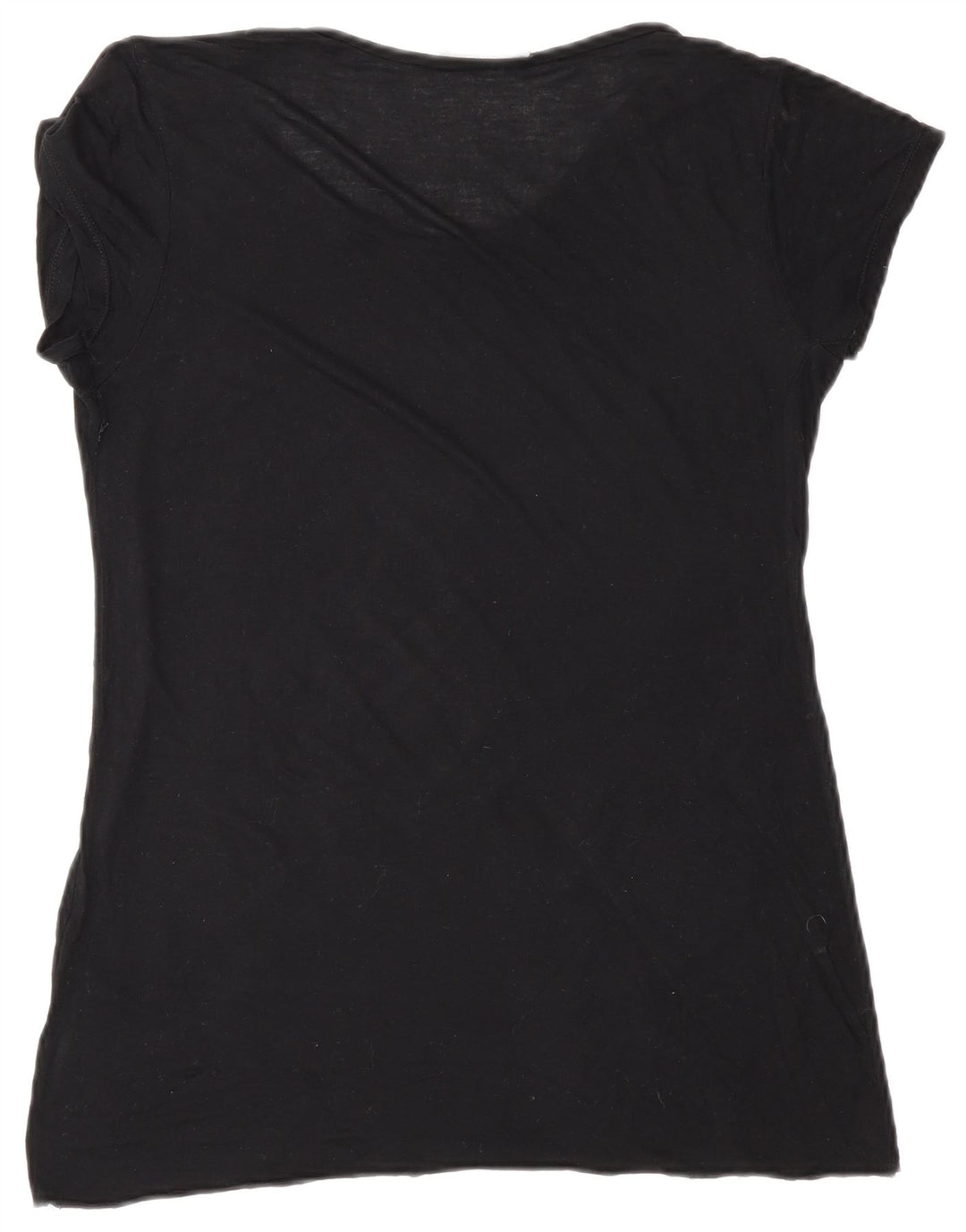 Zara Dame Grafisk T-Shirt Top UK 10 Lille Sort