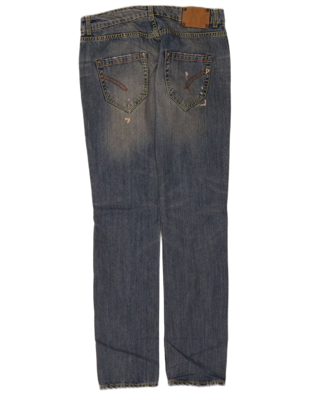 Dondup Dame Distressed Straight Jeans W30 L34 Blå Bomuld