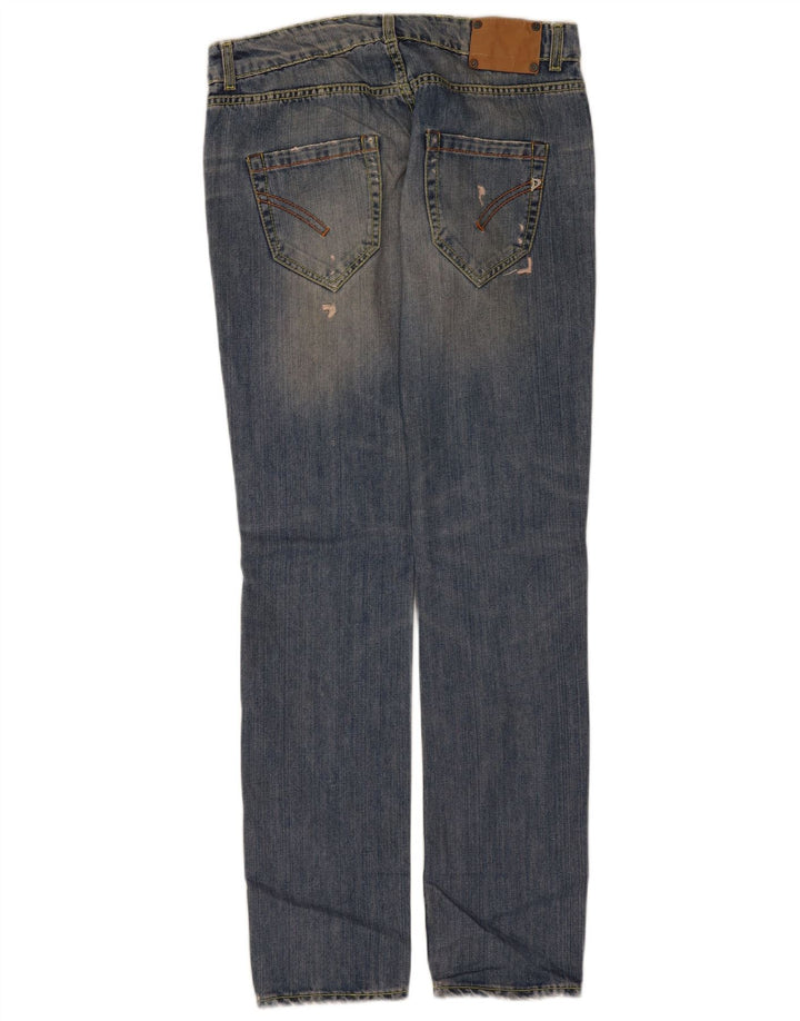 Dondup Dame Distressed Straight Jeans W30 L34 Blå Bomuld