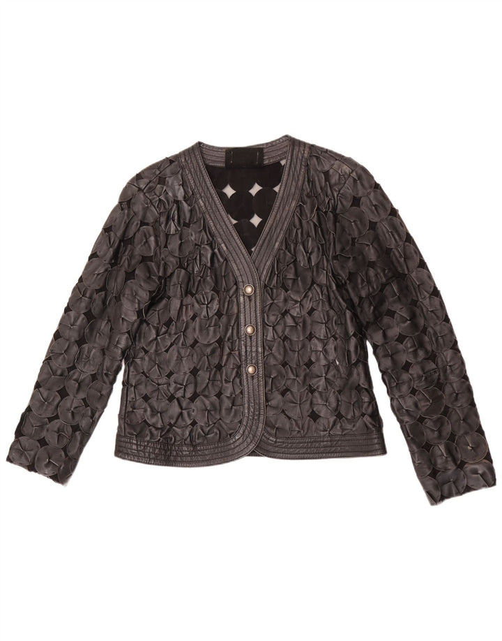 Elegance Dame 3-knaps blazerjakke UK 18 XL Sort Geometrisk