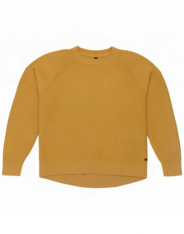 Fat Face Dame sweater med rund hals DK 12 Medium Gul Bomuld