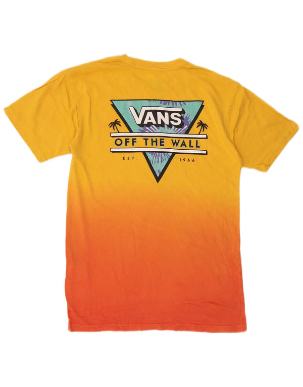 VANS Herre Classic Fit Grafisk T-Shirt Top Lille Gul Colourblock Bomuld