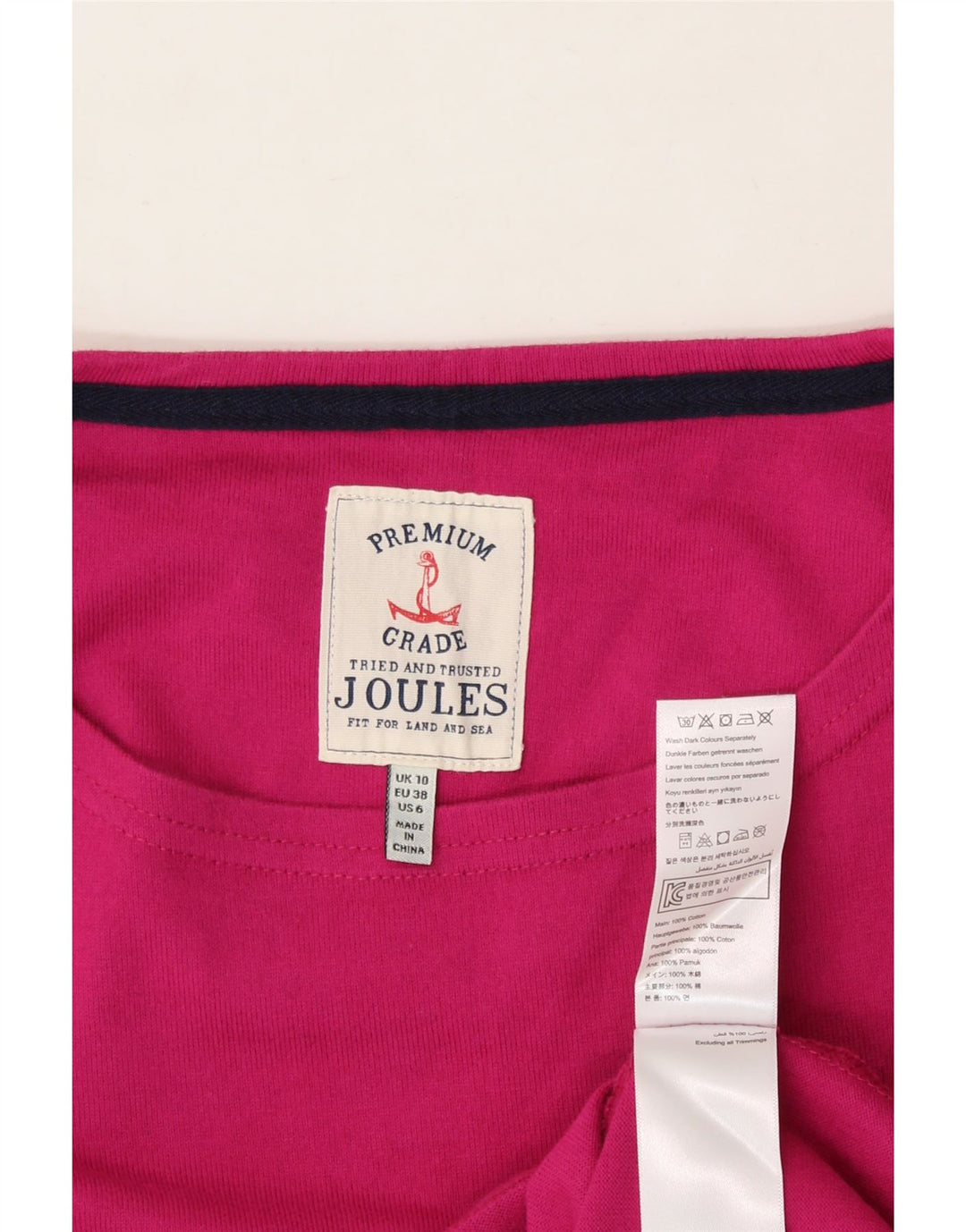 JOULES Womens Top Long Sleeve UK 10 Small  Pink Cotton Vintage Joules and Second-Hand Joules from Messina Hembry 