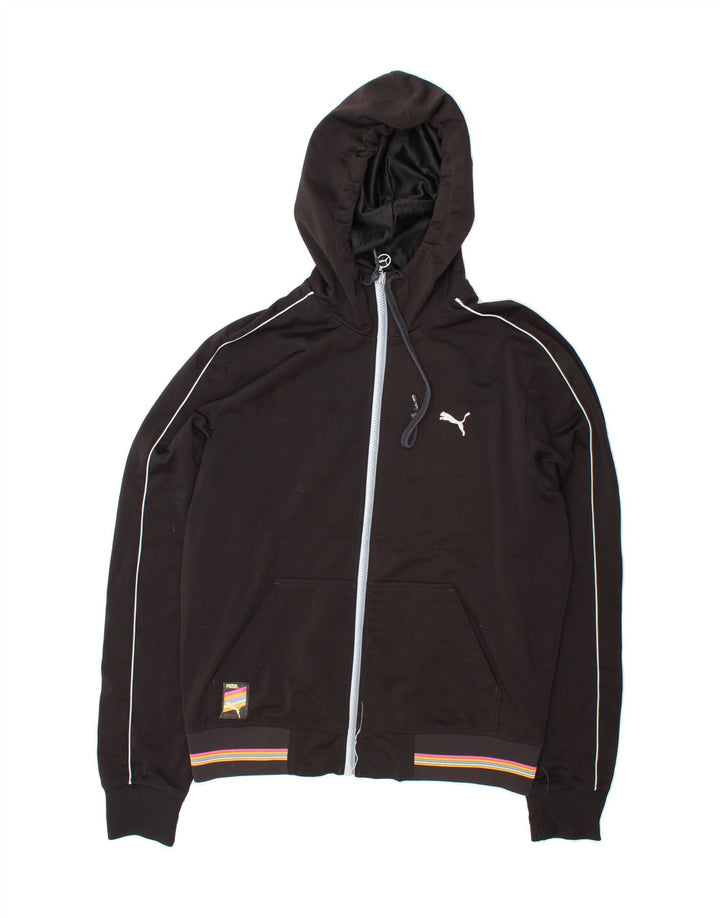 PUMA Mens Zip Hoodie Sweater Large Black Polyester Vintage Puma and Second-Hand Puma from Messina Hembry 