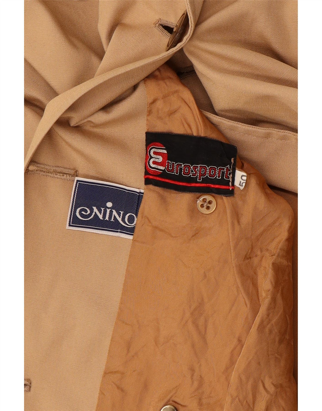 NINO Womens Trench Coat IT 50 XL Beige Polyester