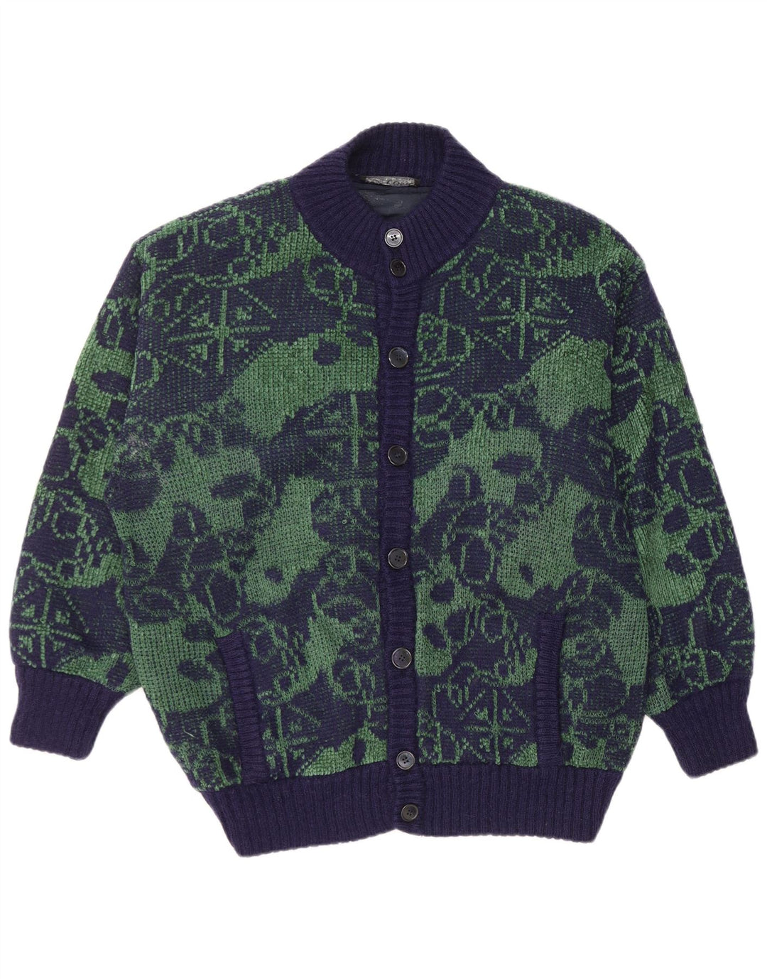 Marzia Herre Cardigan Sweater 2XL Marineblå Geometrisk