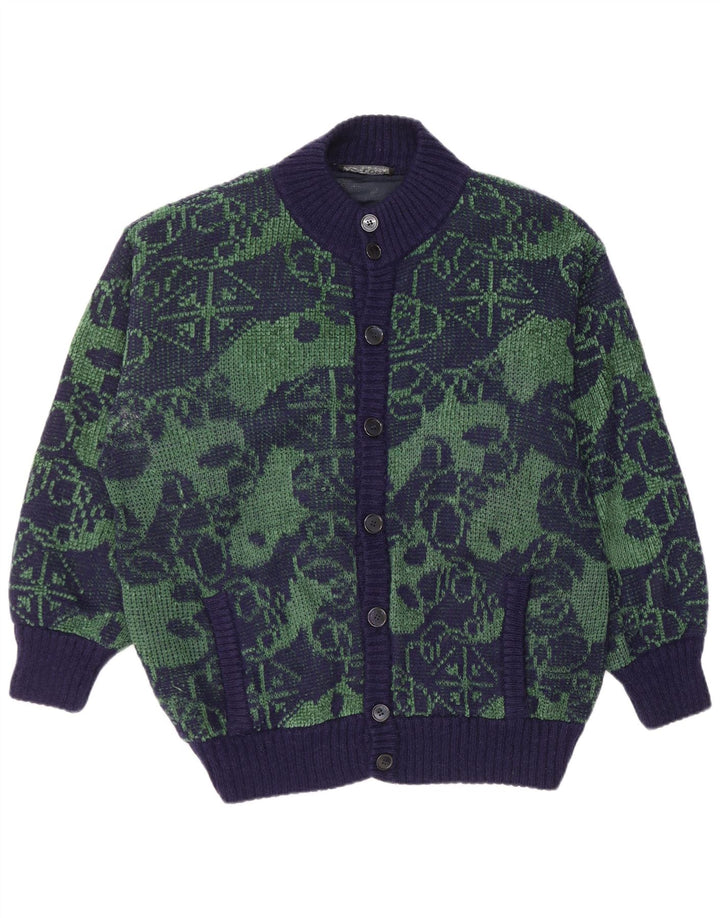 Marzia Herre Cardigan Sweater 2XL Marineblå Geometrisk