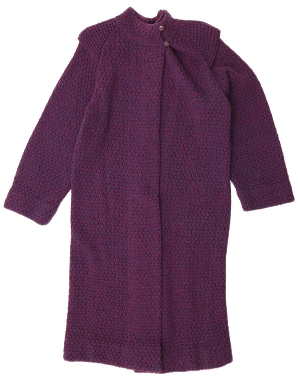 Vintage Womens Longline Oversized Cardigan Sweater UK 8 Small Purple