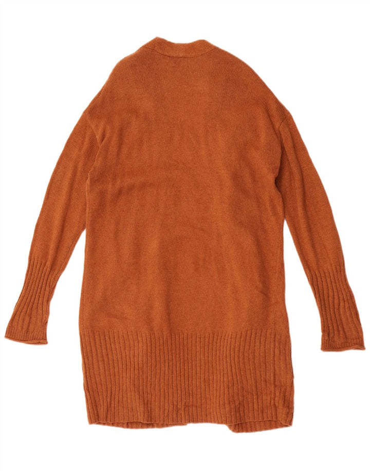 Marks & Spencer Dame Longline Open Cardigan Sweater UK 14 Medium Brown