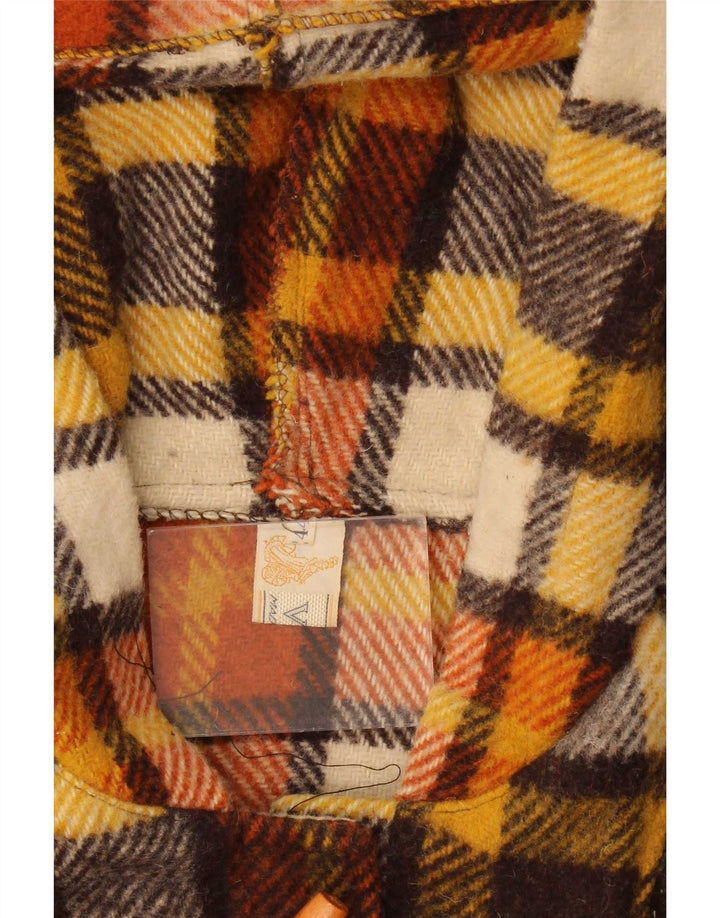 Vintage Dame Hooded Duffel Coat IT 44 Medium Multicolored Check