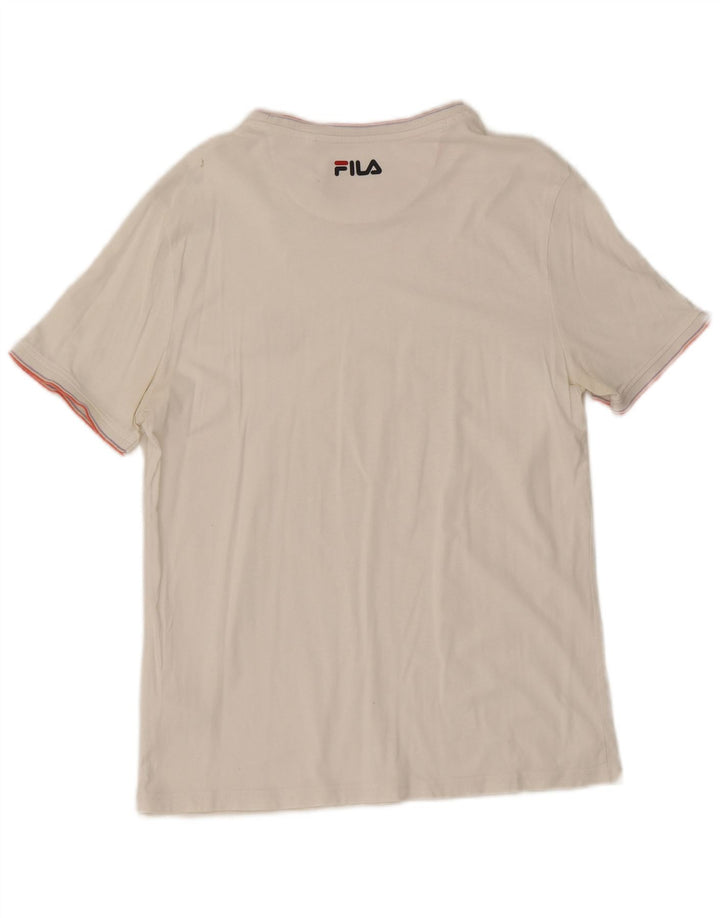 Fila herre T-shirt top lille hvid stribet bomuld