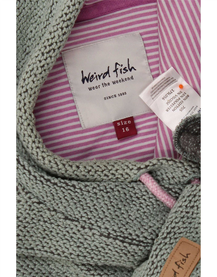 Weird Fish Dame Sweatshirt Jumper UK 16 Stor grøn bomuld