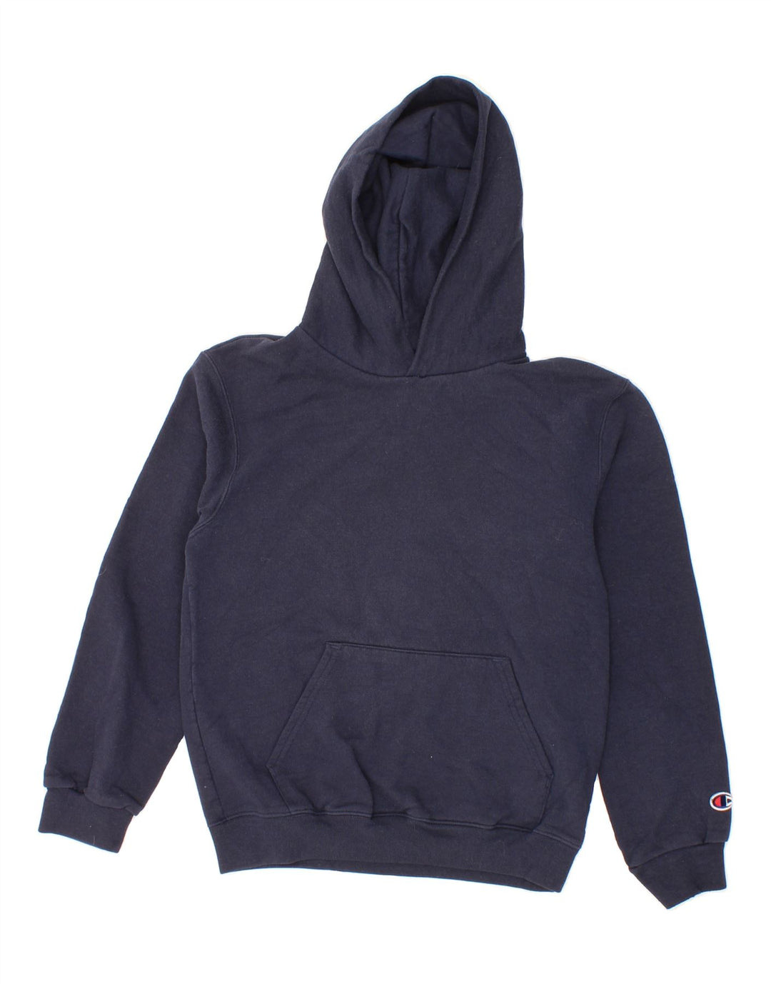 CHAMPION Boys Hoodie Jumper 9-10 Years Medium Navy Blue Cotton Vintage Champion and Second-Hand Champion from Messina Hembry 