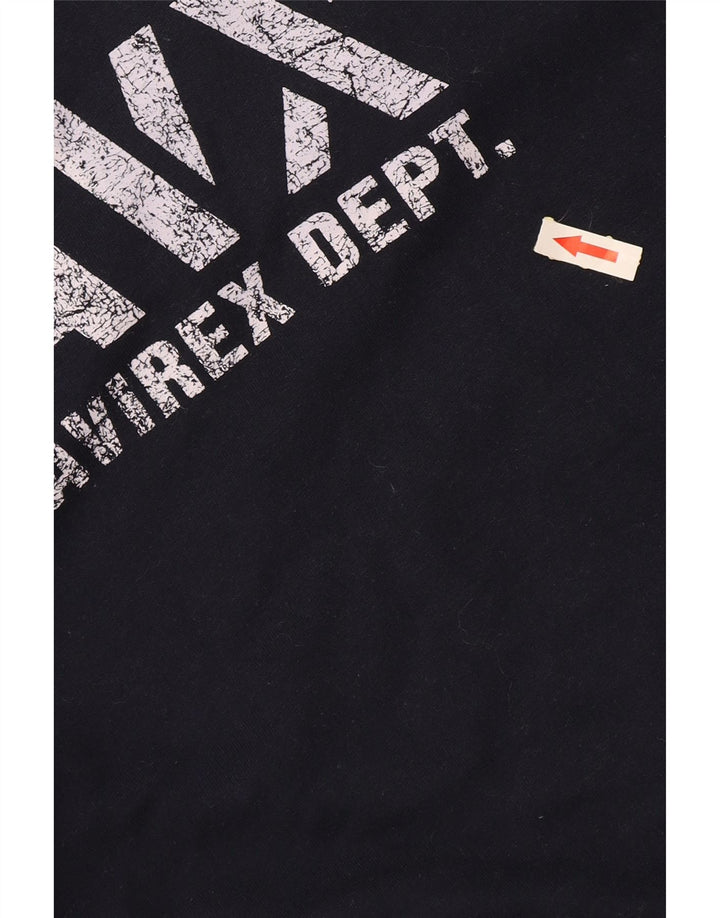 Avirex grafisk hættetrøje til kvinder UK 14 Mellem marineblå bomuld