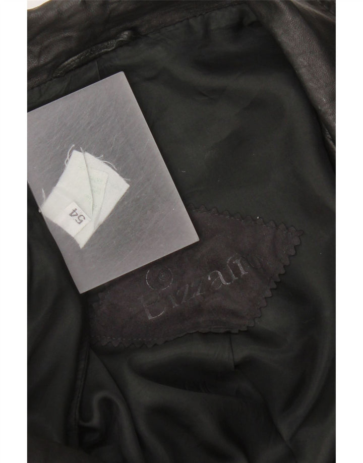 Bizzarro Herre 3 Button Blazer Jacket IT 54 2XL Sort Læder