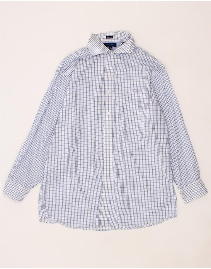 TOMMY HILFIGER Mens Regular Fit Shirt Size 17 XL Blue Check Cotton Vintage Tommy Hilfiger and Second-Hand Tommy Hilfiger from Messina Hembry 
