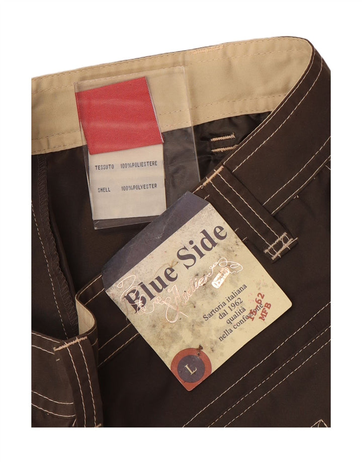 Blå Side Herre Cargo Shorts Large W34 Brun Polyester
