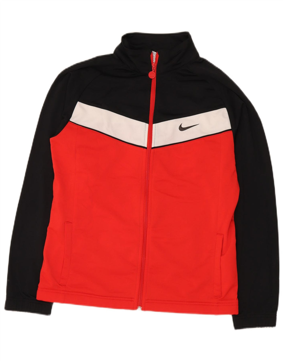 NIKE Træningsdragt topjakke til drenge 13-14 år XL Rød Colourblock Polyester