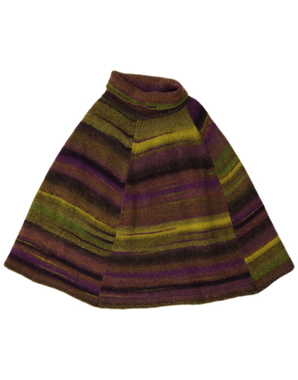 Vintage Womens Poncho Jumper UK 16 Large Multicoloured Striped