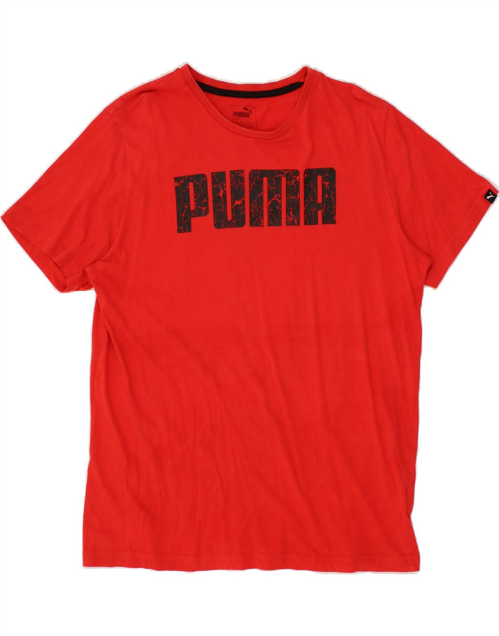 PUMA Mens Graphic T-Shirt Top Large Red Cotton Vintage Puma and Second-Hand Puma from Messina Hembry 