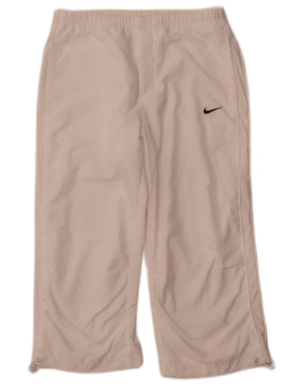 NIKE Capri træningsdragtbukser til kvinder UK 8/10 Small White Sports