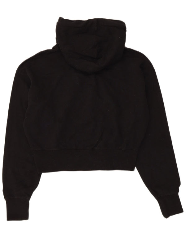 Superdry Graphic Crop hættetrøje til kvinder UK 12 Medium Black Bomuld