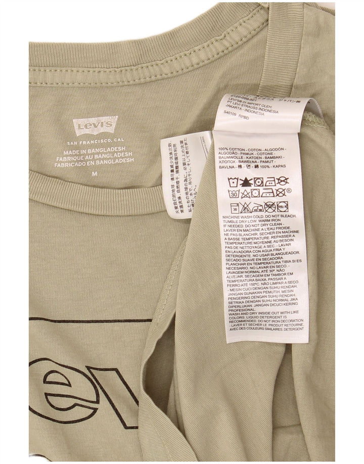 LEVI'S Herre grafisk T-shirt Top Medium Khaki Bomuld