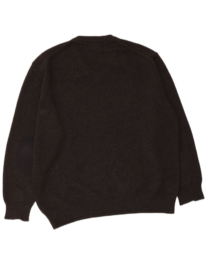 Fred Perry Herre V-hals sweater Stor grå uld