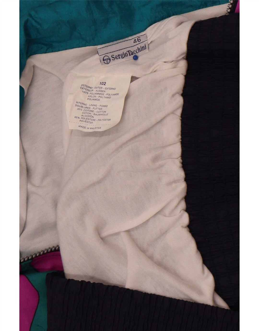 Sergio Tacchini Herre træningsdragt Topjakke IT 46 Small Navy Blue Colourblock
