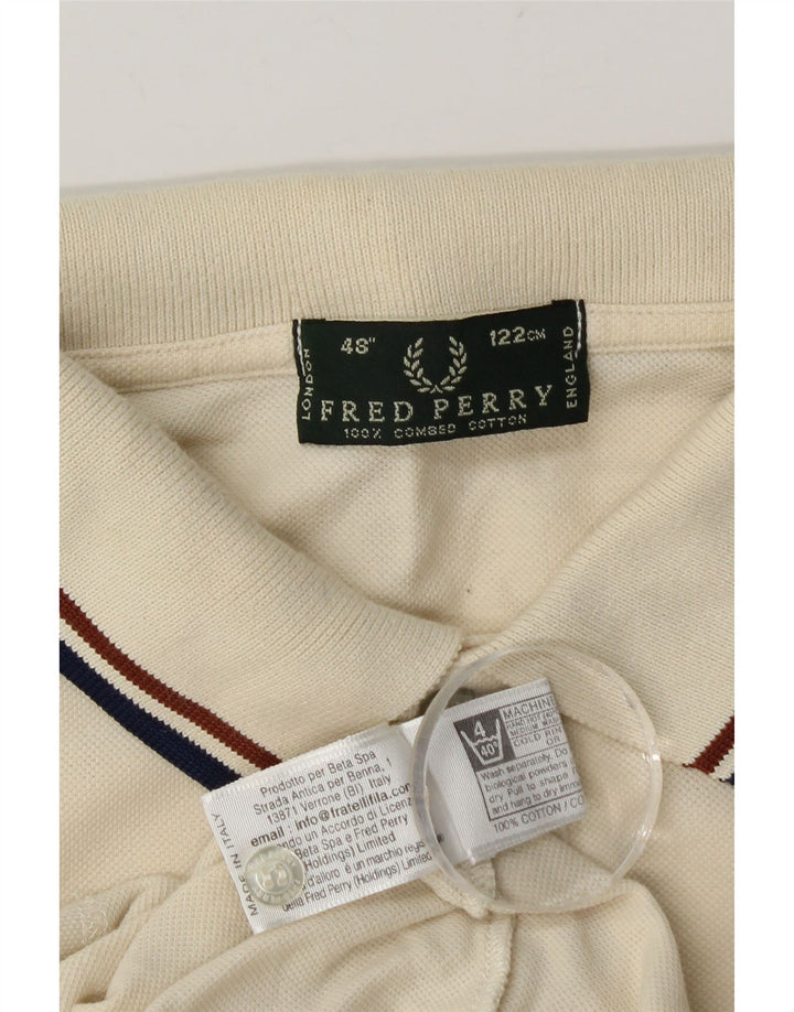 Fred Perry herre poloshirt, stor råhvid bomuld