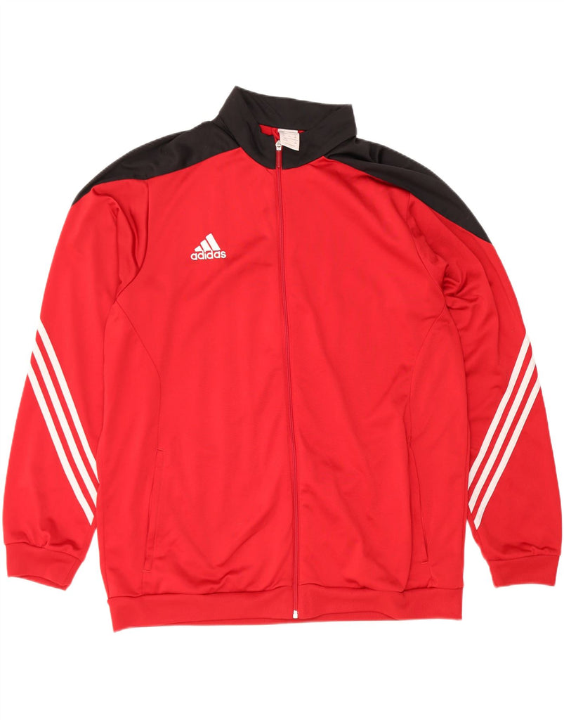 ADIDAS Mens Tracksuit Top Jacket 2XL Red Colourblock Polyester Vintage Adidas and Second-Hand Adidas from Messina Hembry 