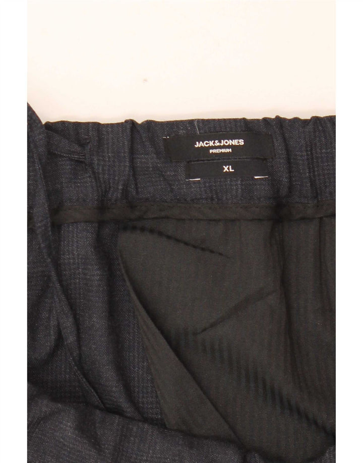 Jack & Jones Herre Slim Chino Bukser XL W40 L29 Marineblå Ternet polyester