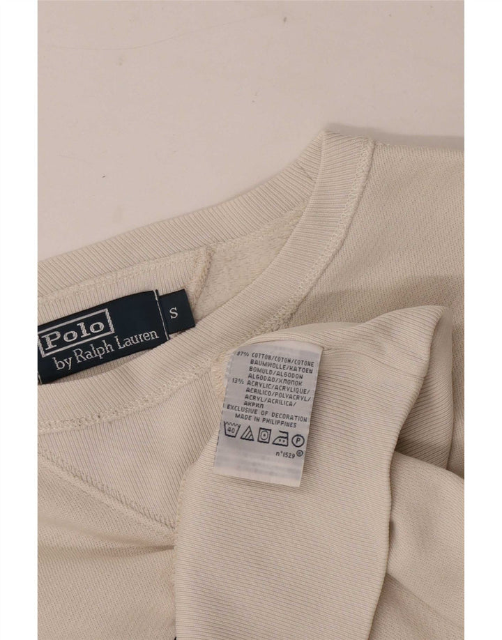 Polo Ralph Lauren Herre Grafisk Sweatshirt Jumper Small Off White