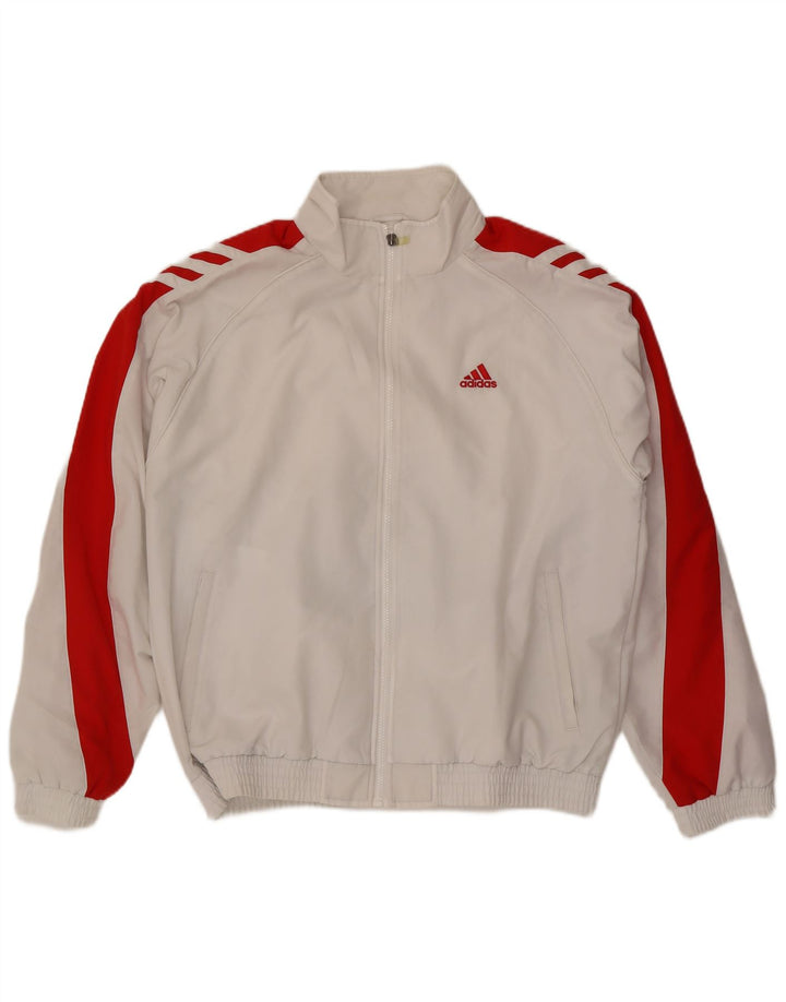 Adidas Træningsdragt til mænd Topjakke UK 44/46 Stor hvid Colourblock Polyester