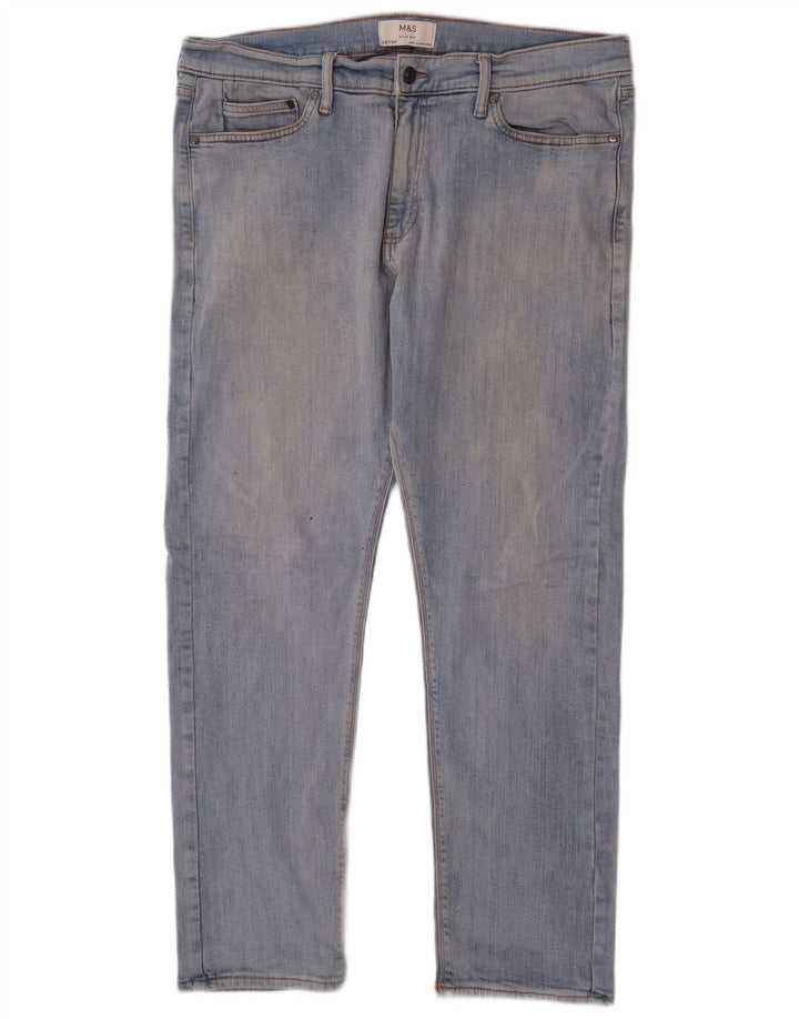 Marks & Spencer Herre Slim Jeans W36 L29 Blå Bomuld