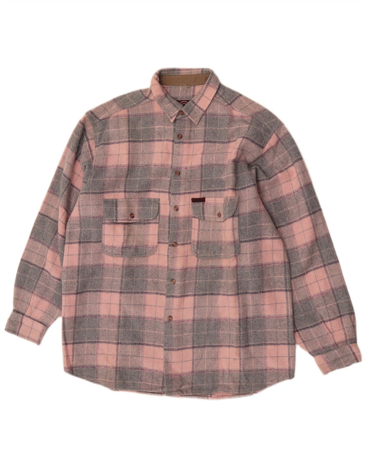Invicta herre flannel skjorte stor pink ternet polyester
