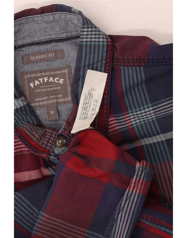 Fat Face Herre Classic Fit Flanelskjorte Medium Rød Ternet Bomuld