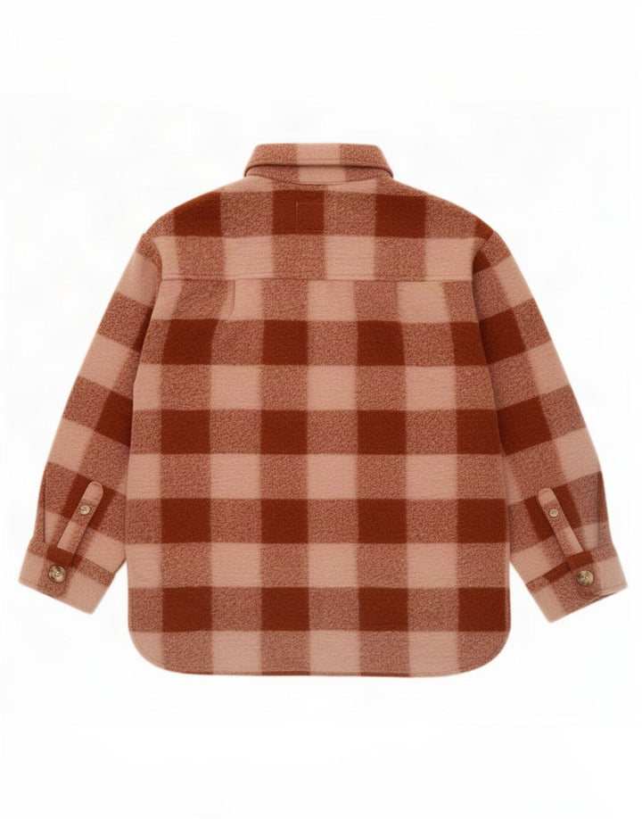 Zara Boys Overshirt Flanellskjorte 11-12 år brun ternet polyester