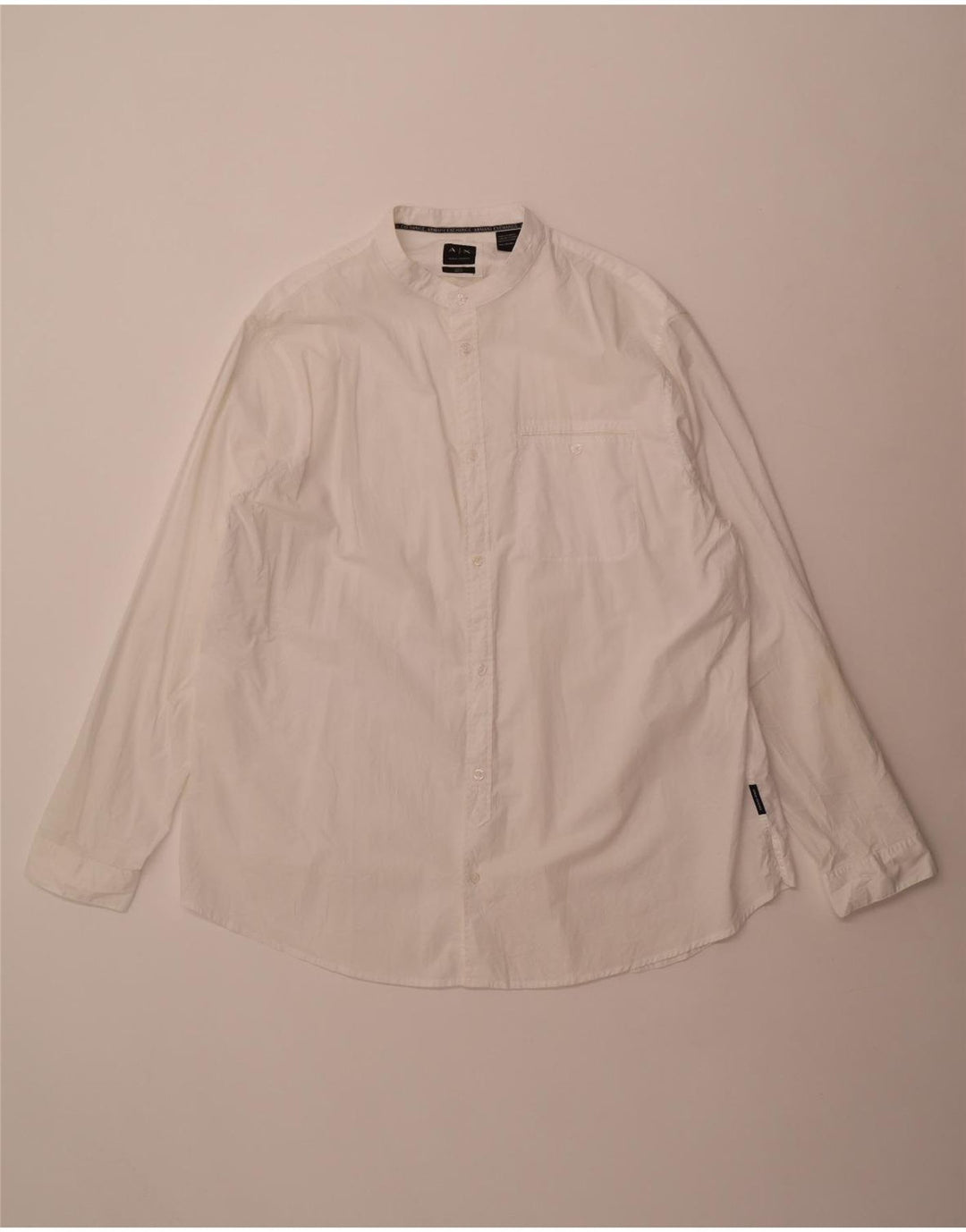 Armani Exchange Herre Loose Fit skjorte 2XL hvid bomuld