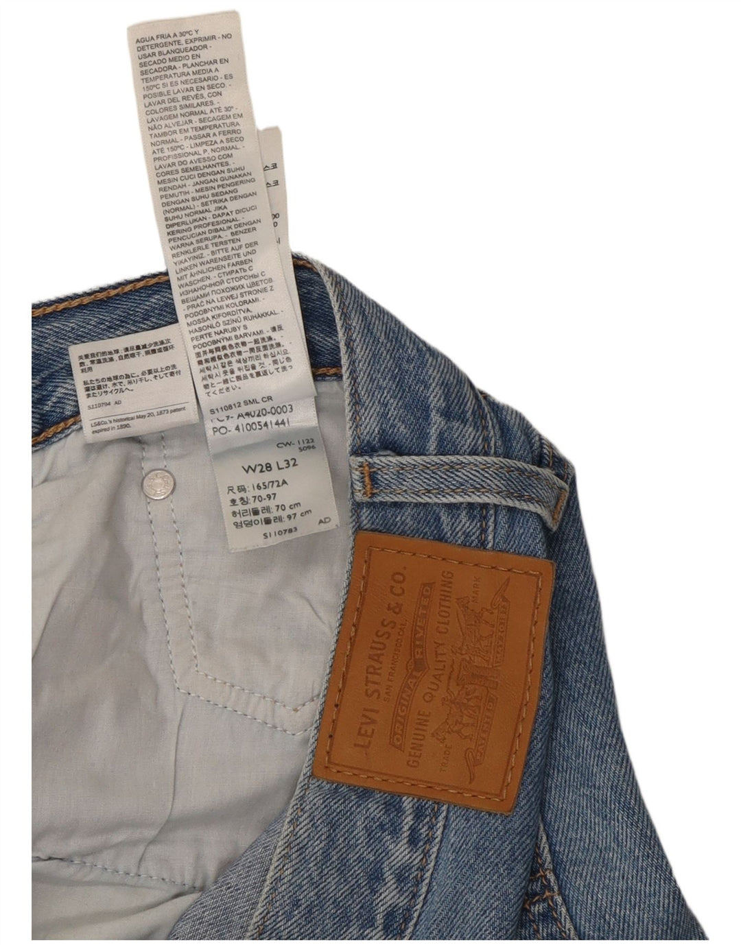 Levi's damejeans med brede ben W28 L32 blå bomuld
